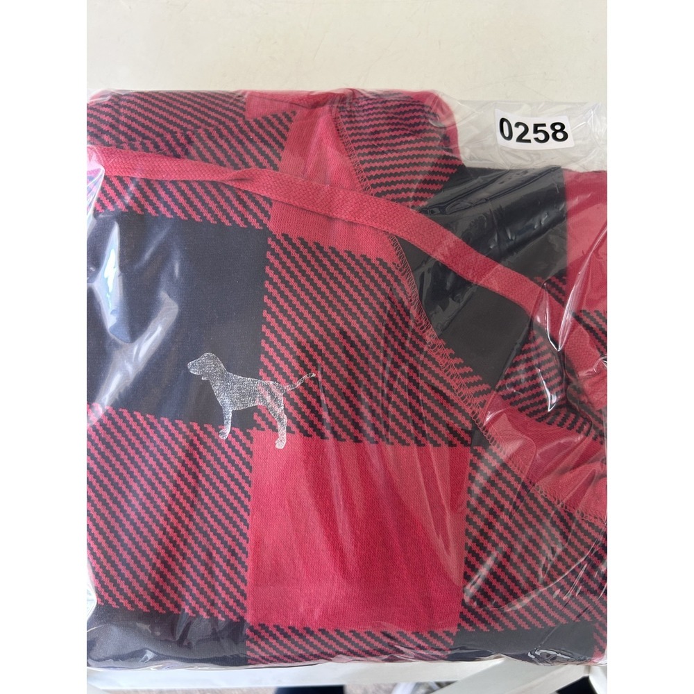 Victoria Secret PINK Red Buffalo Plaid Hooded Sherpa Long Jane One-Piece PJ - SM - Picture 15 of 15